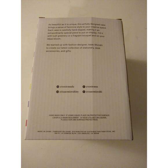 Issac Mizrahi Loves xo, Sienna Vase New in Box - Picture 2 of 6